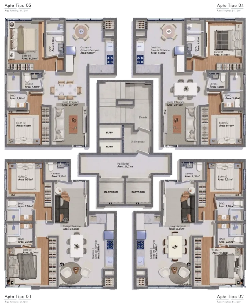 Apartamento, 2 quartos, 64 m² - Foto 4