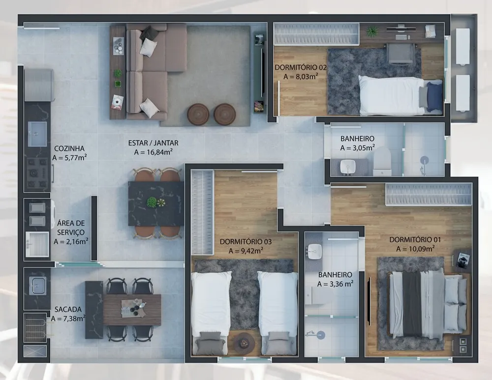Apartamento, 3 quartos, 83 m² - Foto 12