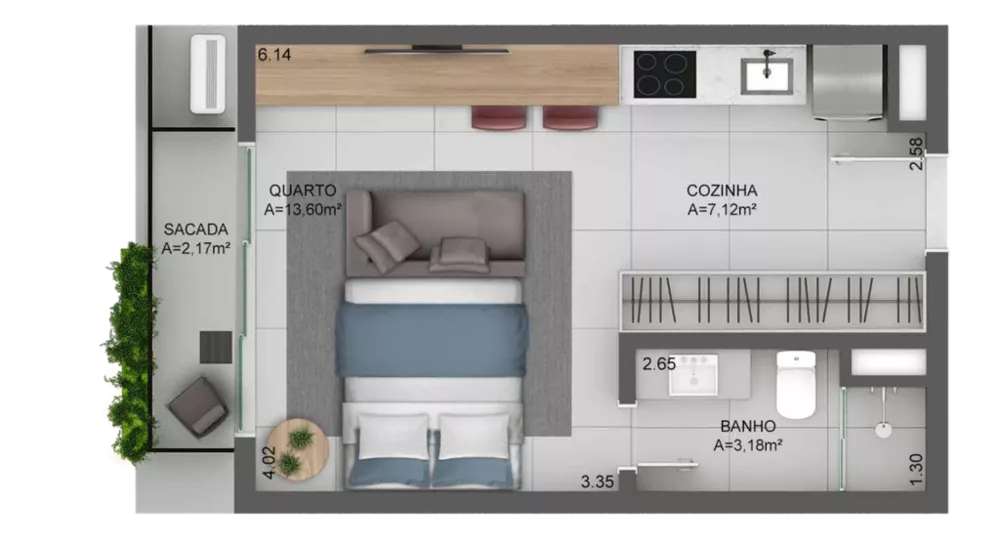 Apartamento, 1 quarto, 46 m² - Foto 9