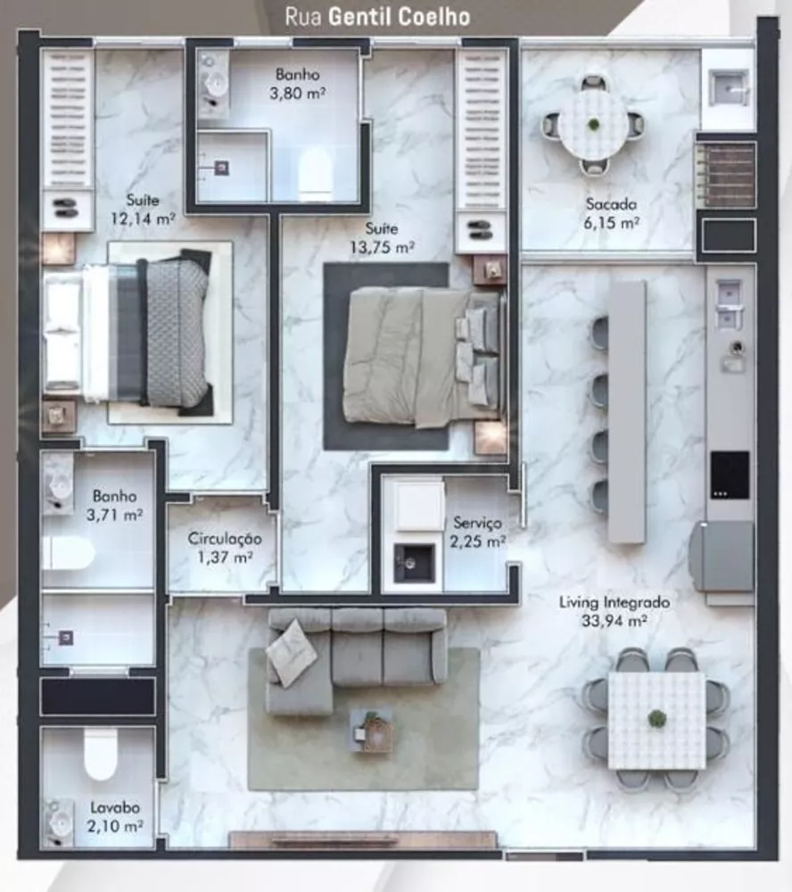 Apartamento, 3 quartos, 125 m² - Foto 2