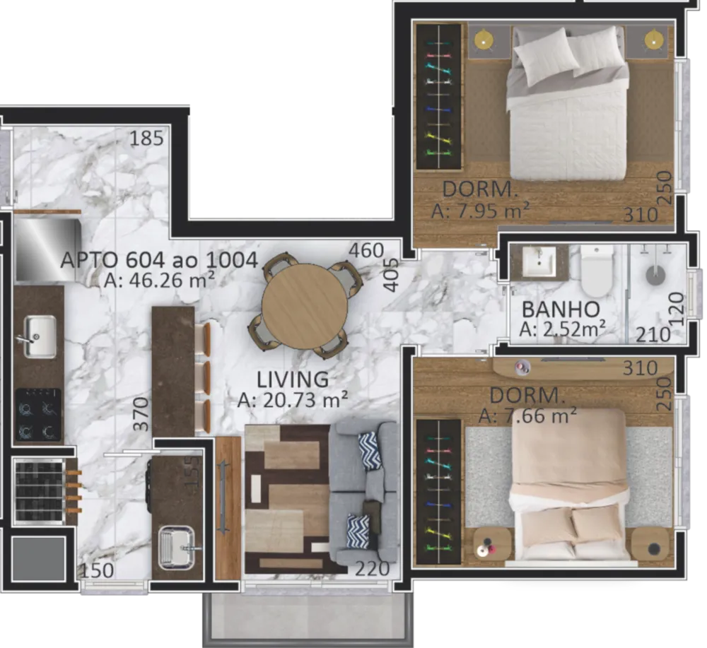 Apartamento, 2 quartos, 71 m² - Foto 3