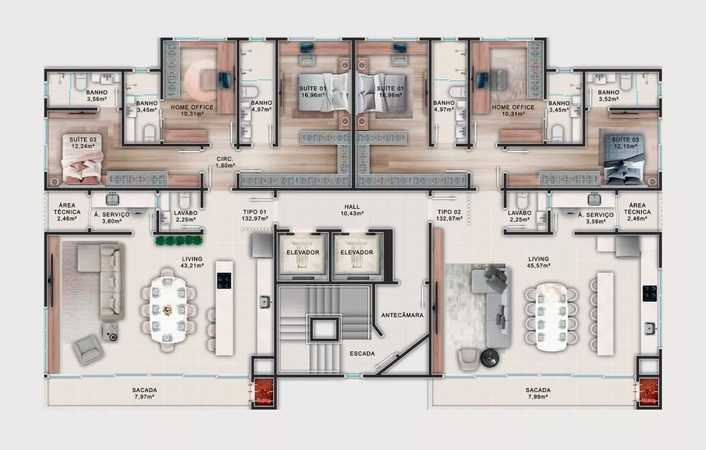 Apartamento, 3 quartos, 133 m² - Foto 4