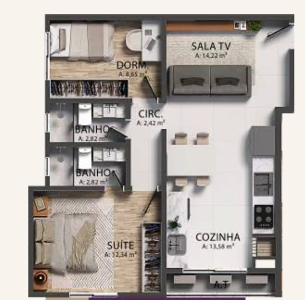 Apartamento, 2 quartos, 61 m² - Foto 5