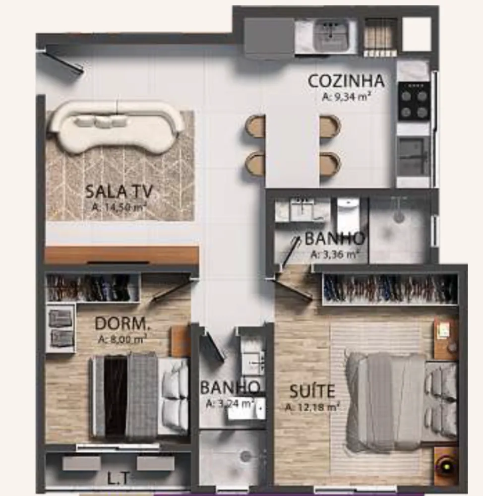 Apartamento, 2 quartos, 61 m² - Foto 8
