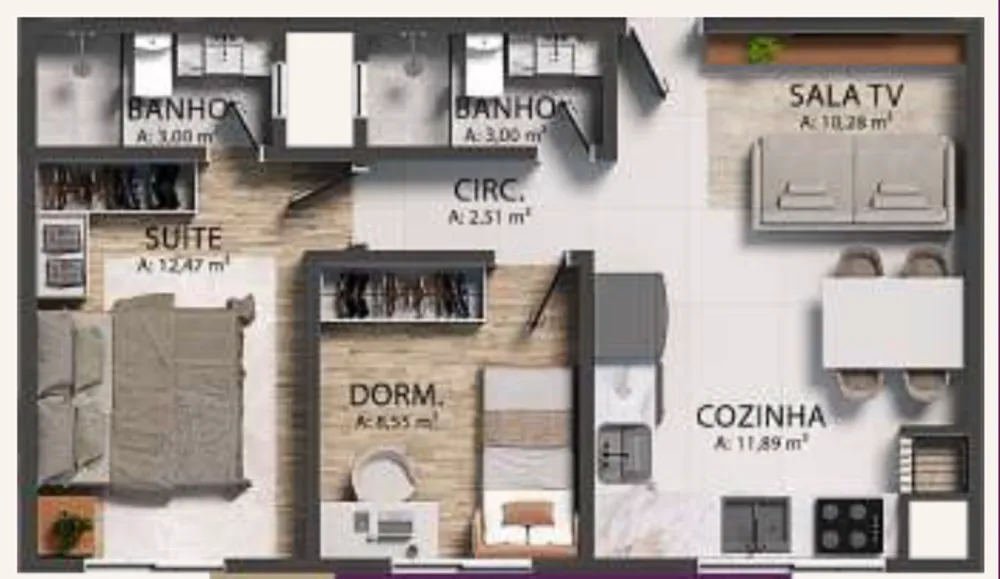 Apartamento, 2 quartos, 61 m² - Foto 6