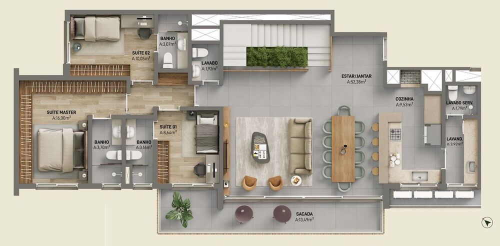 Apartamento, 3 quartos, 161 m² - Foto 7
