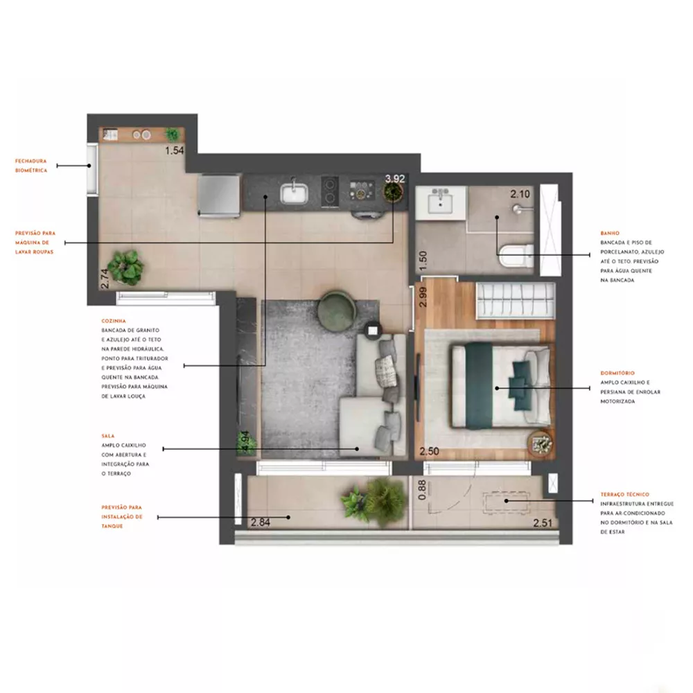 Apartamento, 1 quarto, 46 m² - Foto 1