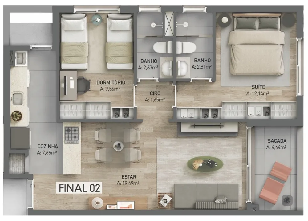 Apartamento, 2 quartos, 67 m² - Foto 21