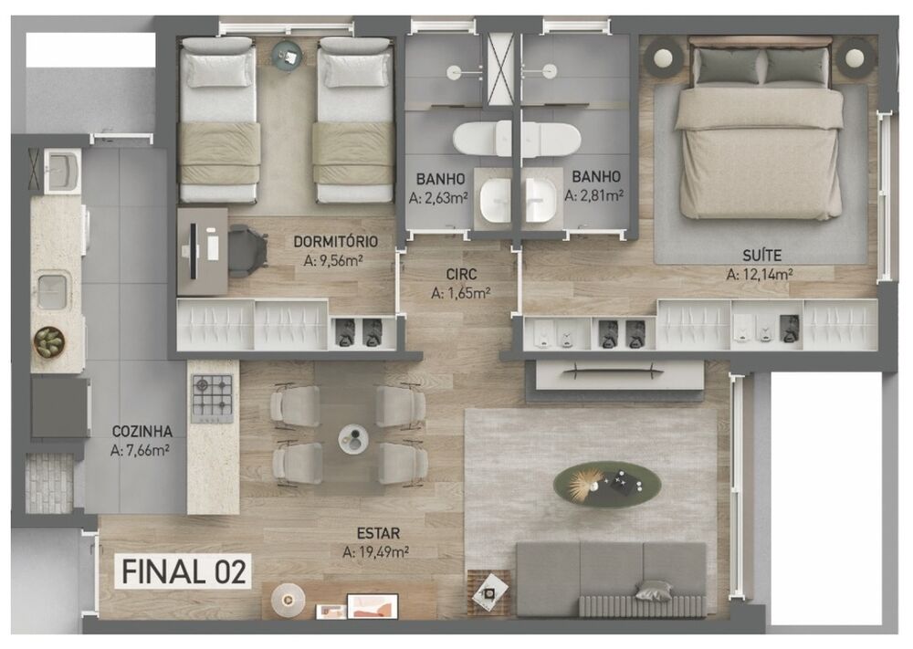 Apartamento, 2 quartos, 67 m² - Foto 13