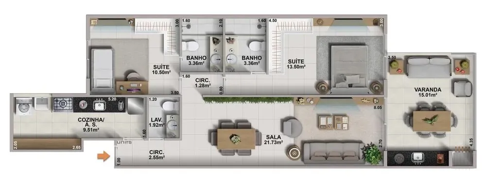 Apartamento, 2 quartos, 92 m² - Foto 6
