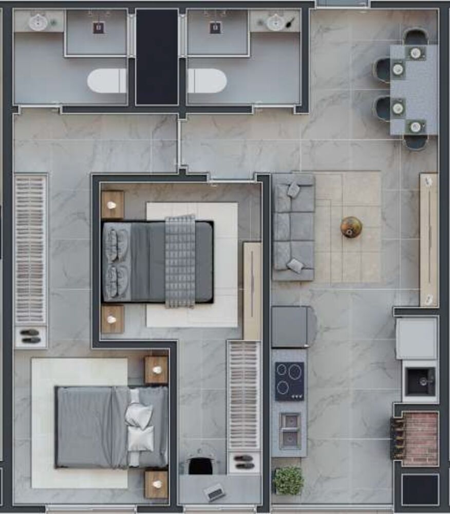 Apartamento, 2 quartos, 60 m² - Foto 1