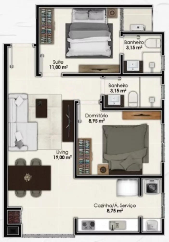 Apartamento, 2 quartos, 66 m² - Foto 4