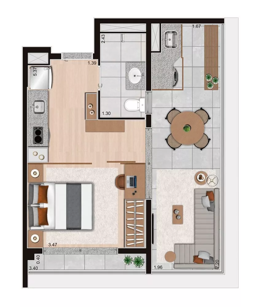 Apartamento, 1 quarto, 41 m² - Foto 2