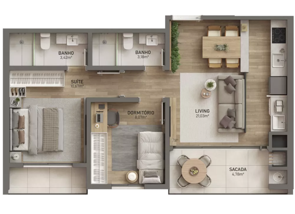 Apartamento, 2 quartos, 70 m² - Foto 8