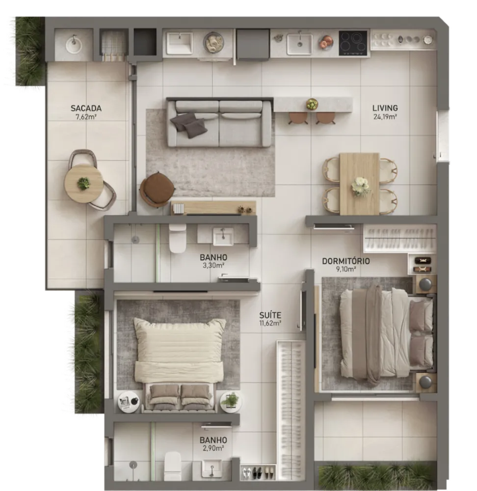 Apartamento, 2 quartos, 74 m² - Foto 16