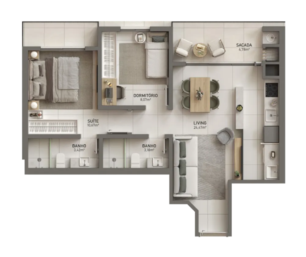 Apartamento, 2 quartos, 74 m² - Foto 15