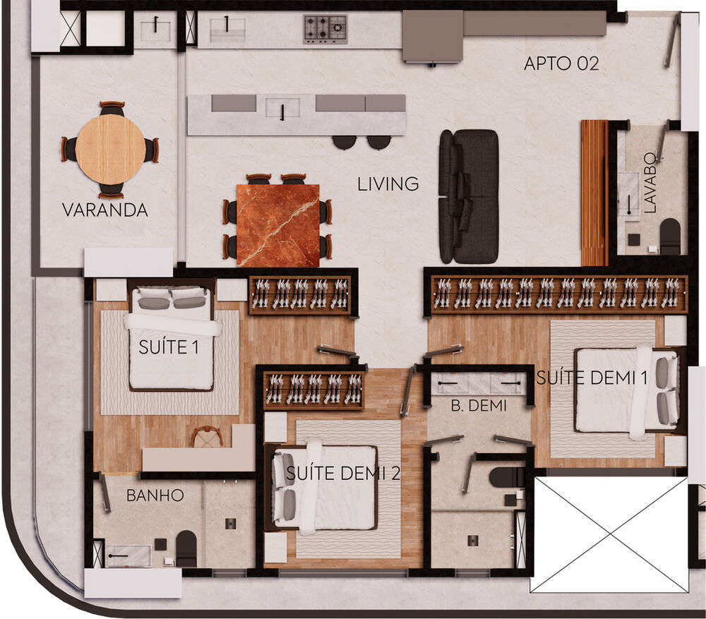 Apartamento, 1 quarto, 76 m² - Foto 3