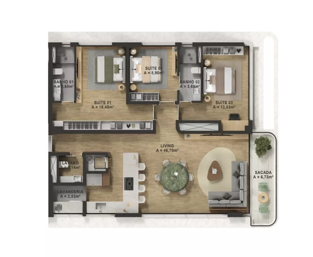 Apartamento, 3 quartos, 262 m² - Foto 2