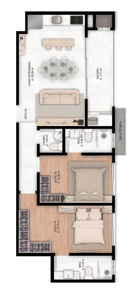 Apartamento, 1 quarto, 56 m² - Foto 11