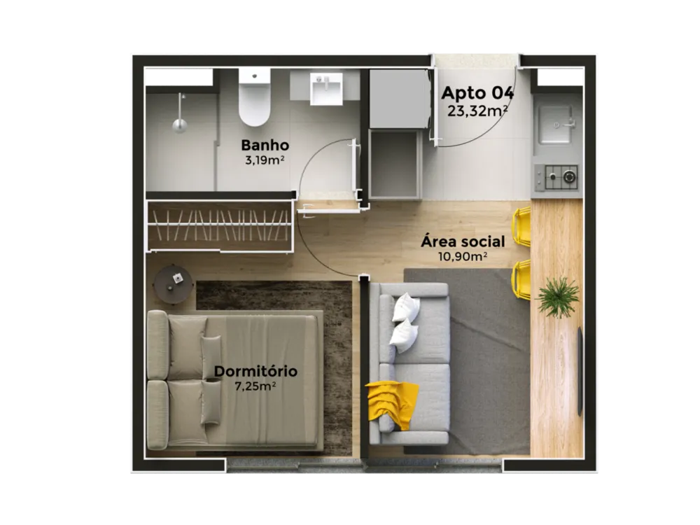 Apartamento, 2 quartos, 34 m² - Foto 11