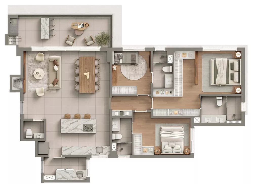 Apartamento, 3 quartos, 197 m² - Foto 1