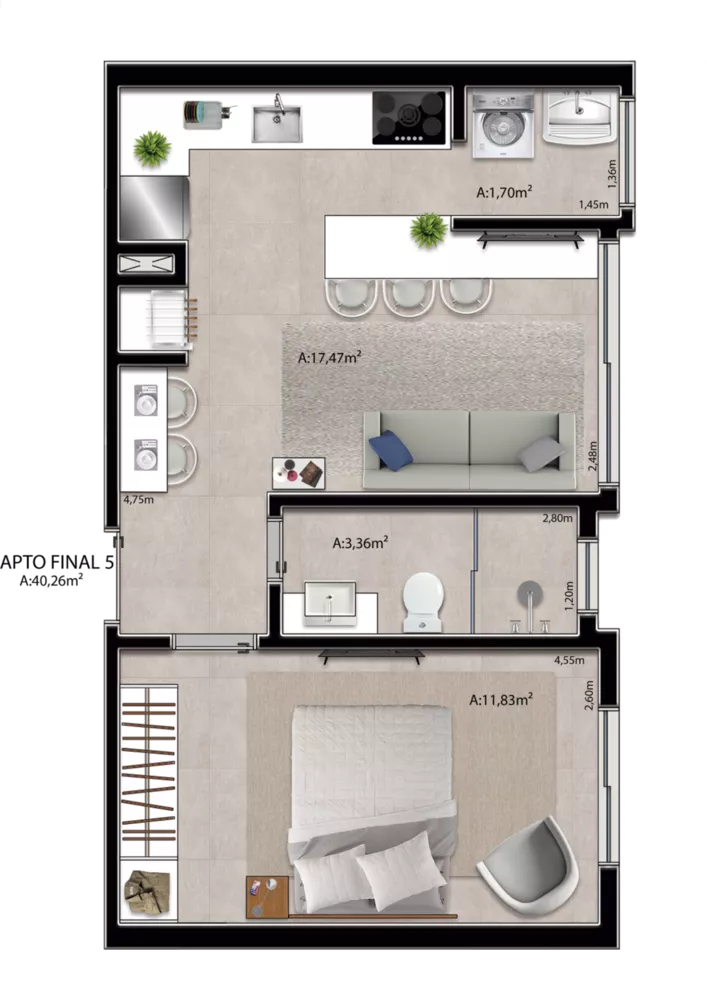 Apartamento à venda com 1 quarto, 57m² - Foto 16