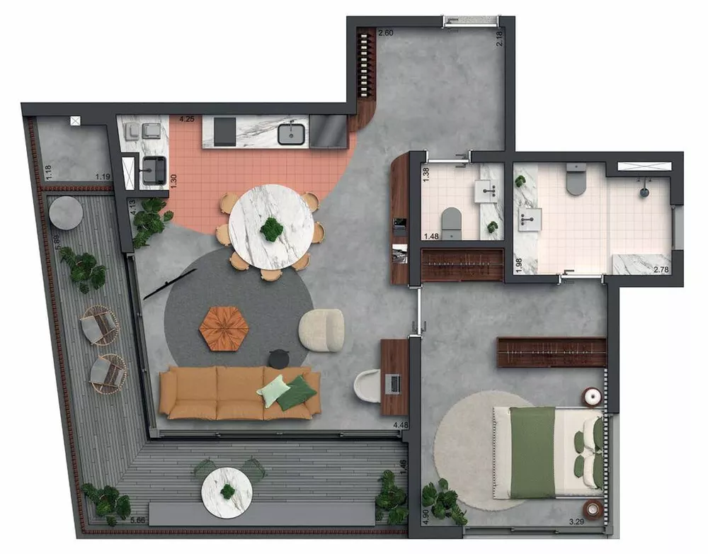 Apartamento, 1 quarto, 122 m² - Foto 1