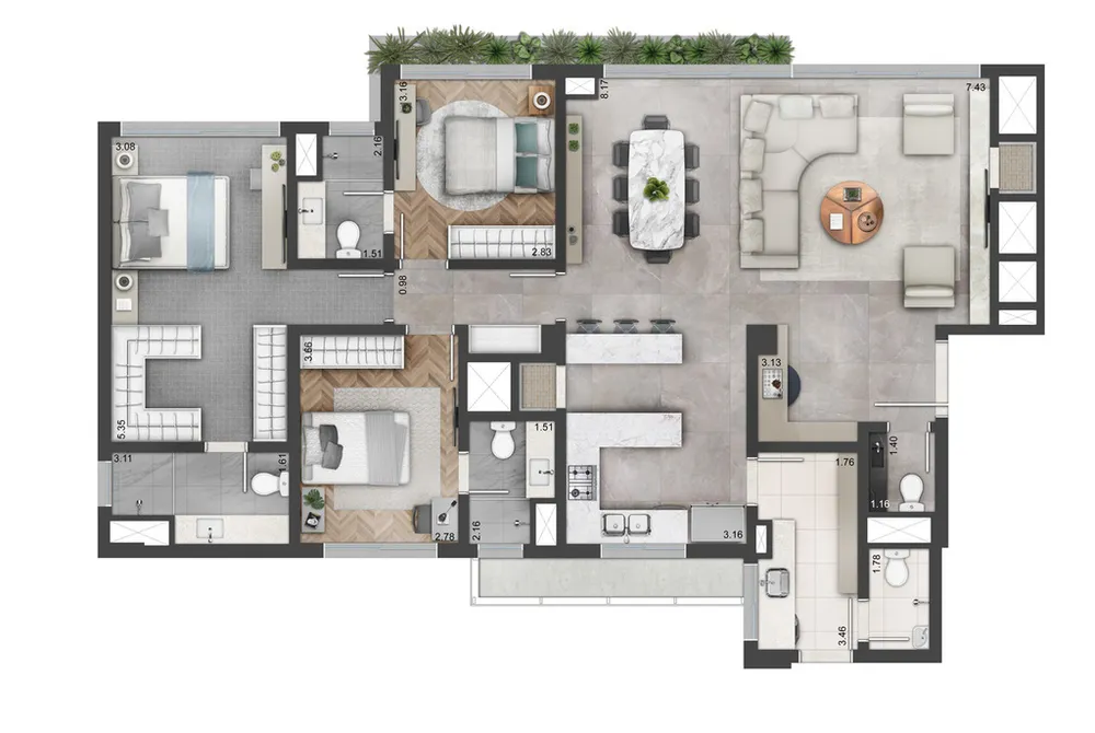 Apartamento, 3 quartos, 227 m² - Foto 2