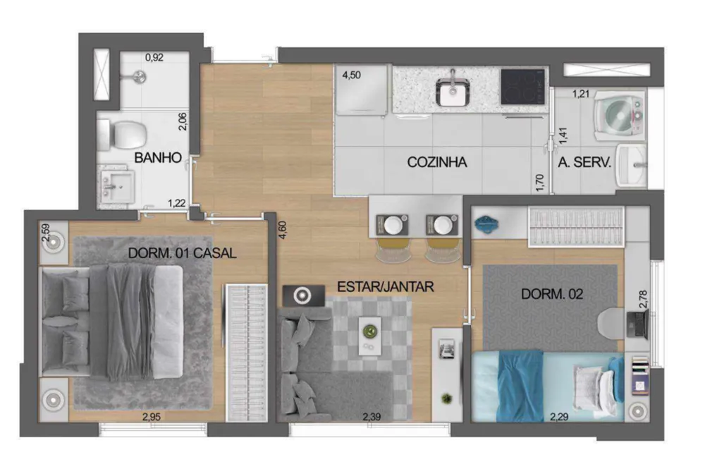 Apartamento, 2 quartos, 38 m² - Foto 11