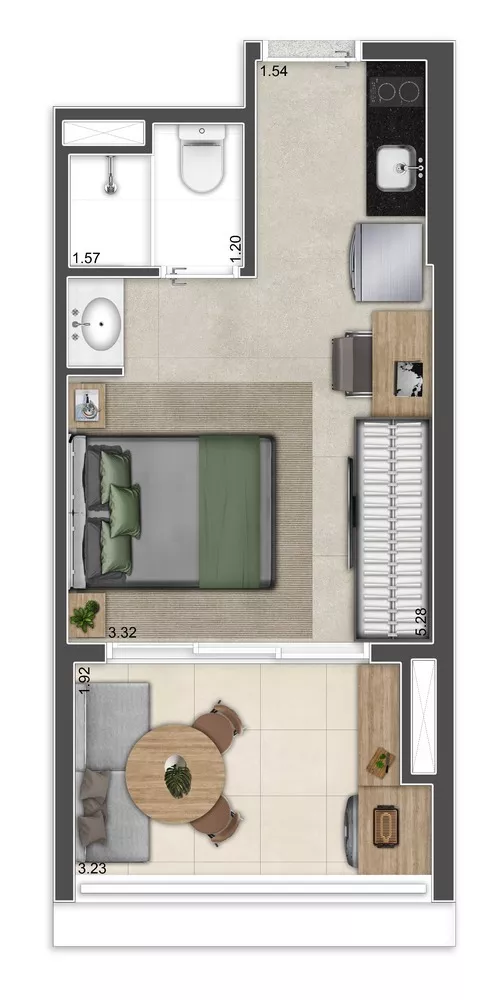 Apartamento, 1 quarto, 32 m² - Foto 1