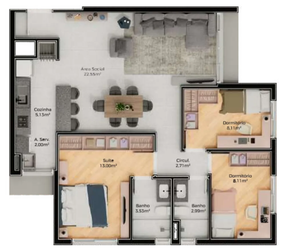 Apartamento, 3 quartos, 90 m² - Foto 8