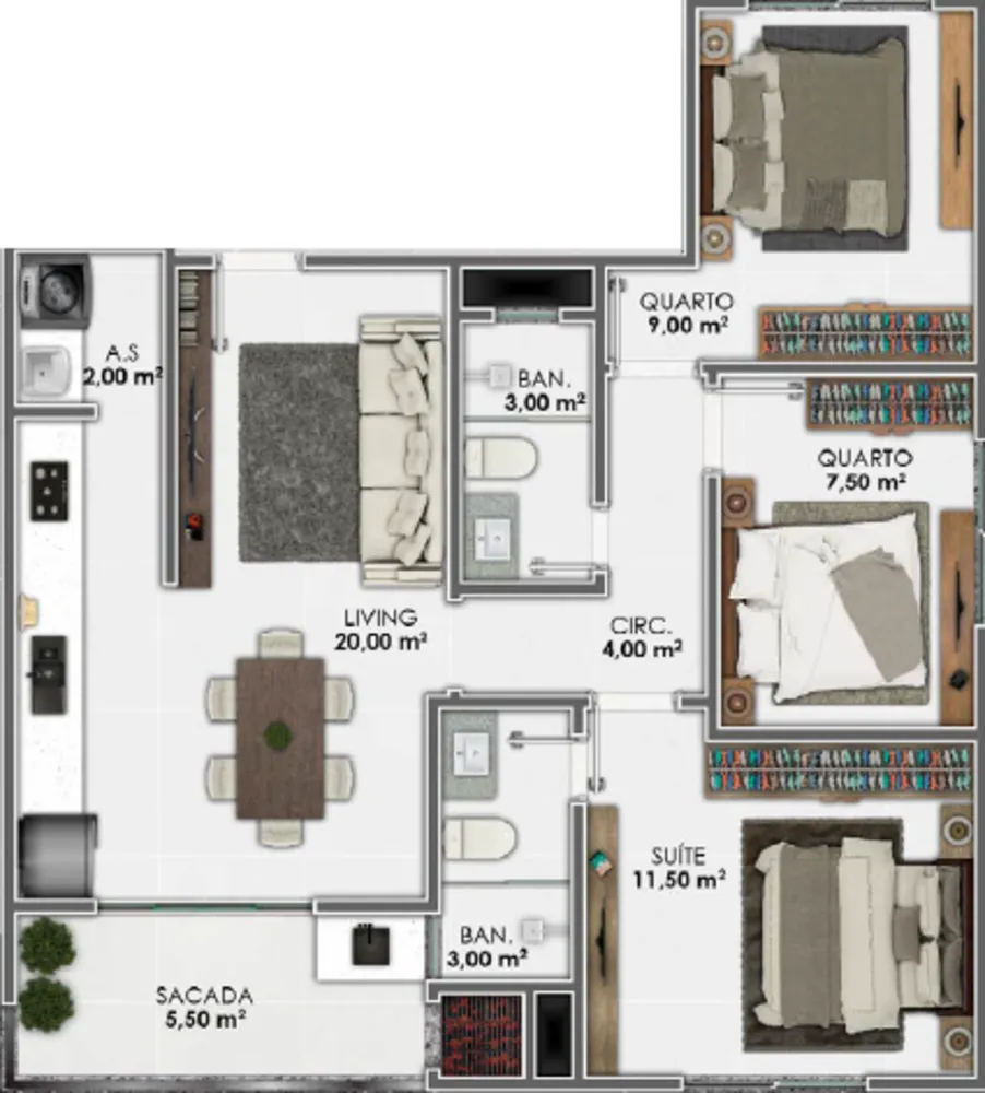 Apartamento, 2 quartos, 65 m² - Foto 12