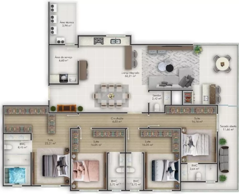 Apartamento, 4 quartos, 206 m² - Foto 2