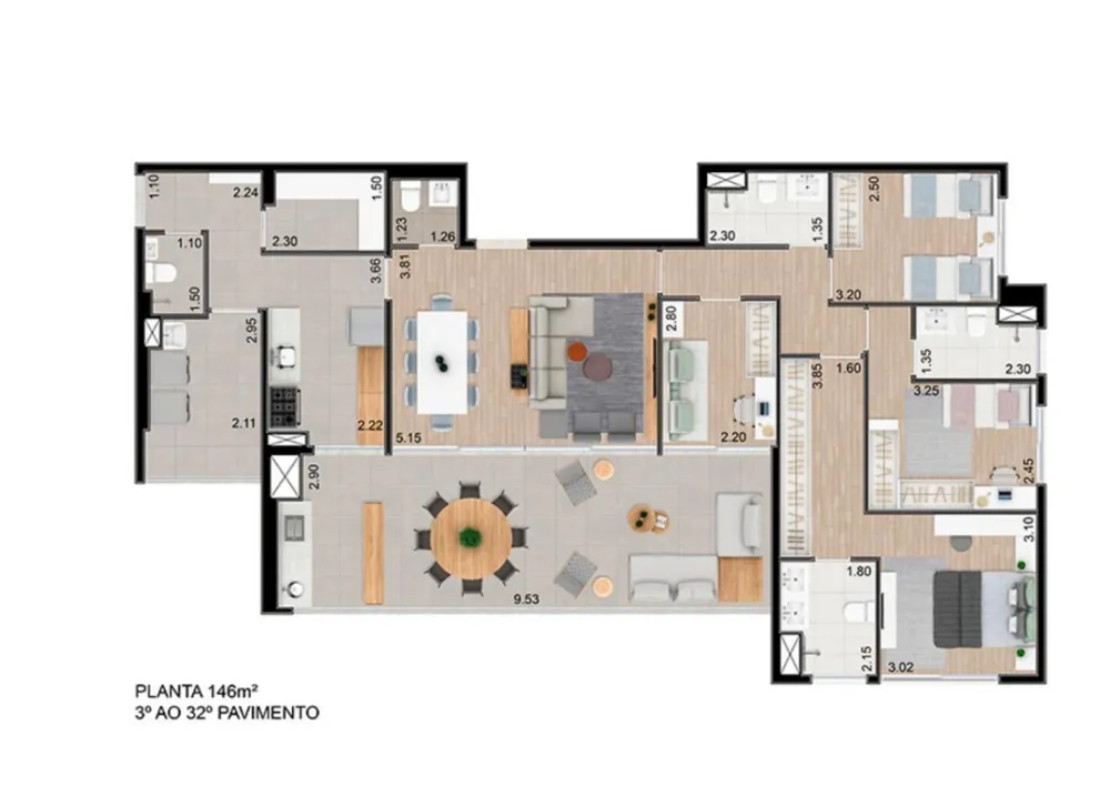 Apartamento, 4 quartos, 146 m² - Foto 1