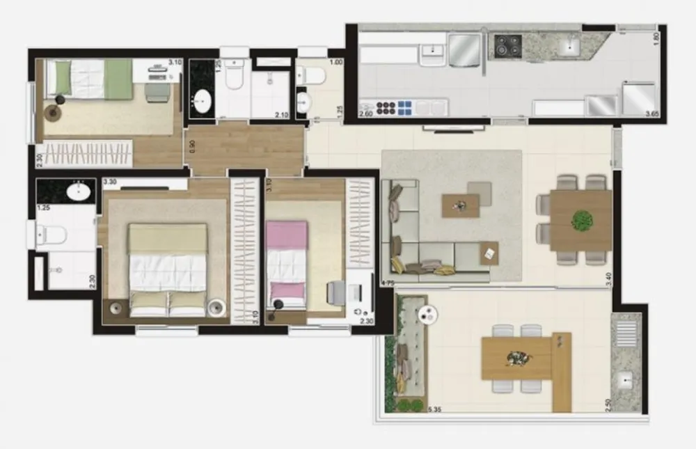 Apartamento, 3 quartos, 88 m² - Foto 3