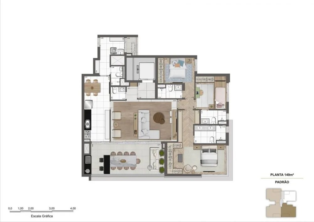 Apartamento, 3 quartos, 149 m² - Foto 3