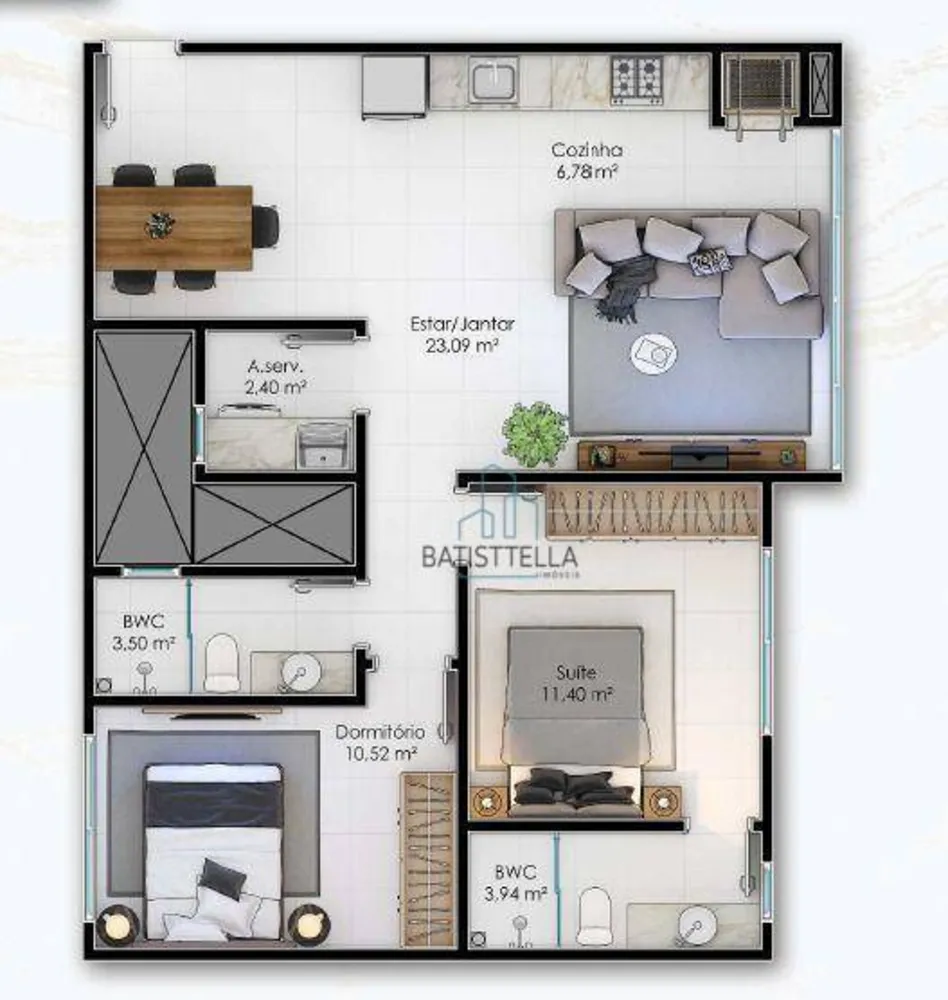 Apartamento, 2 quartos, 73 m² - Foto 2