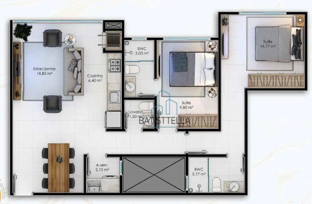 Apartamento, 2 quartos, 76 m² - Foto 2