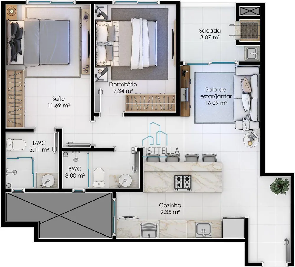 Apartamento, 2 quartos, 64 m² - Foto 2