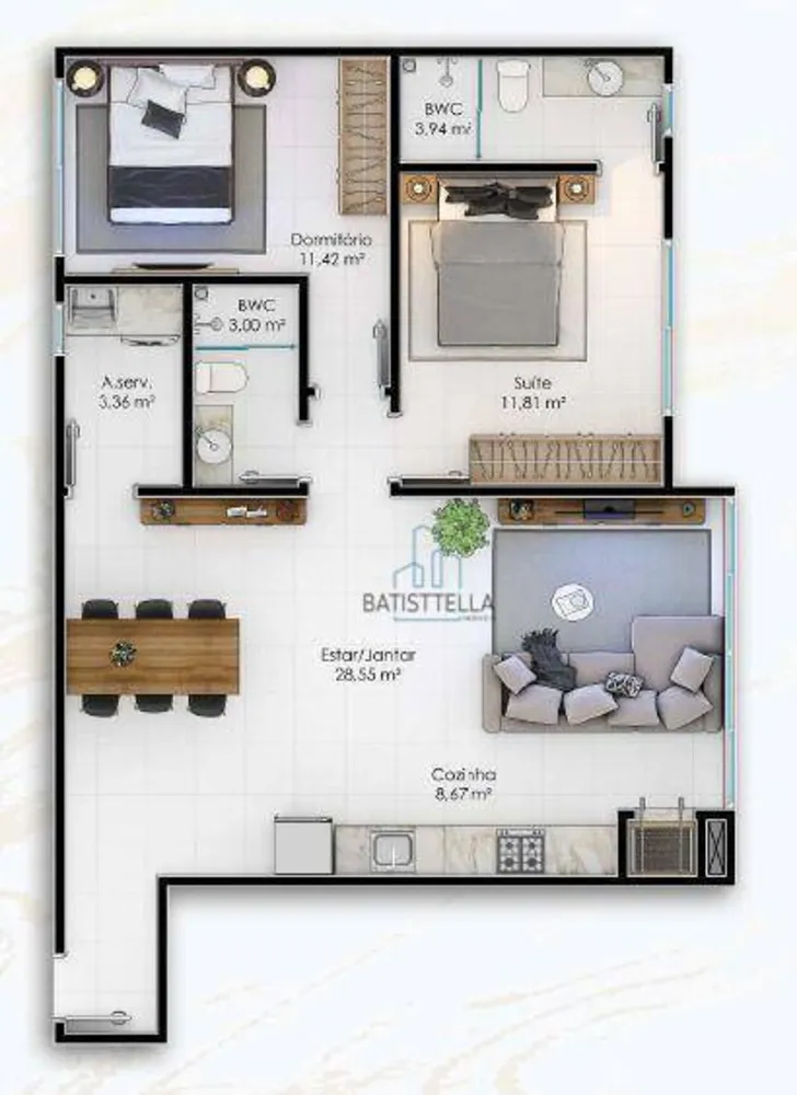 Apartamento, 2 quartos, 81 m² - Foto 2