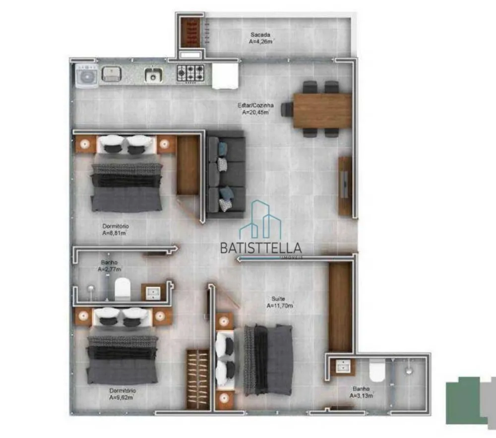 Apartamento, 3 quartos, 73 m² - Foto 4
