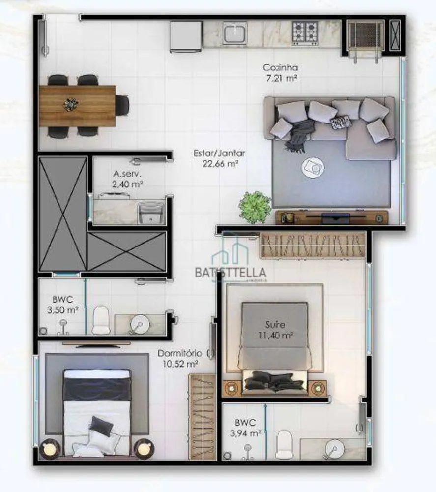 Apartamento, 2 quartos, 73 m² - Foto 1