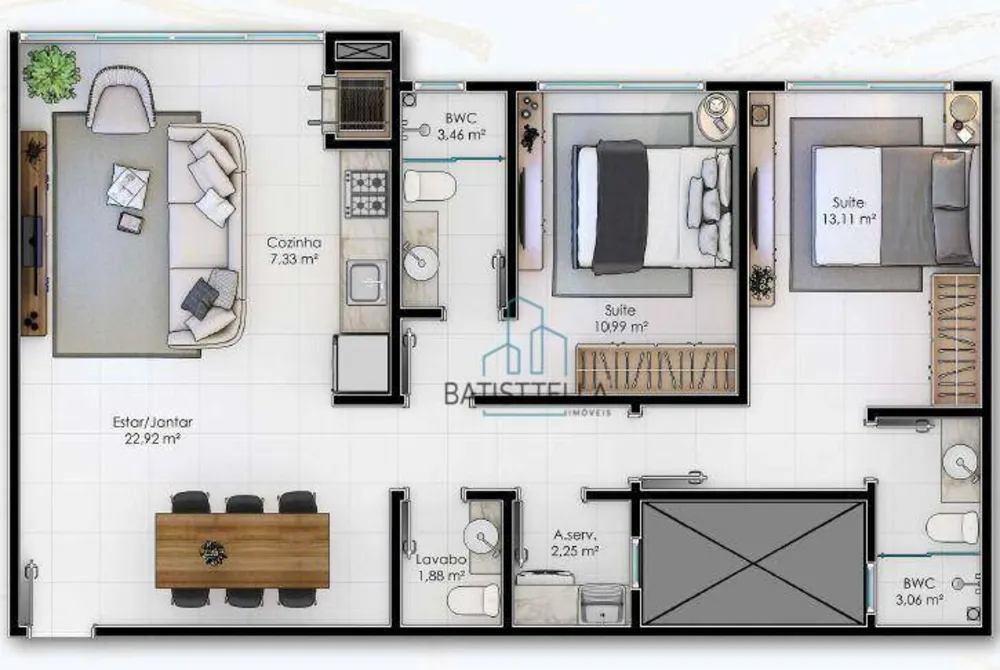 Apartamento, 2 quartos, 78 m² - Foto 2