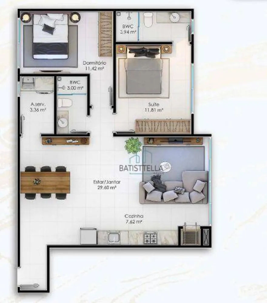 Apartamento, 2 quartos, 81 m² - Foto 2