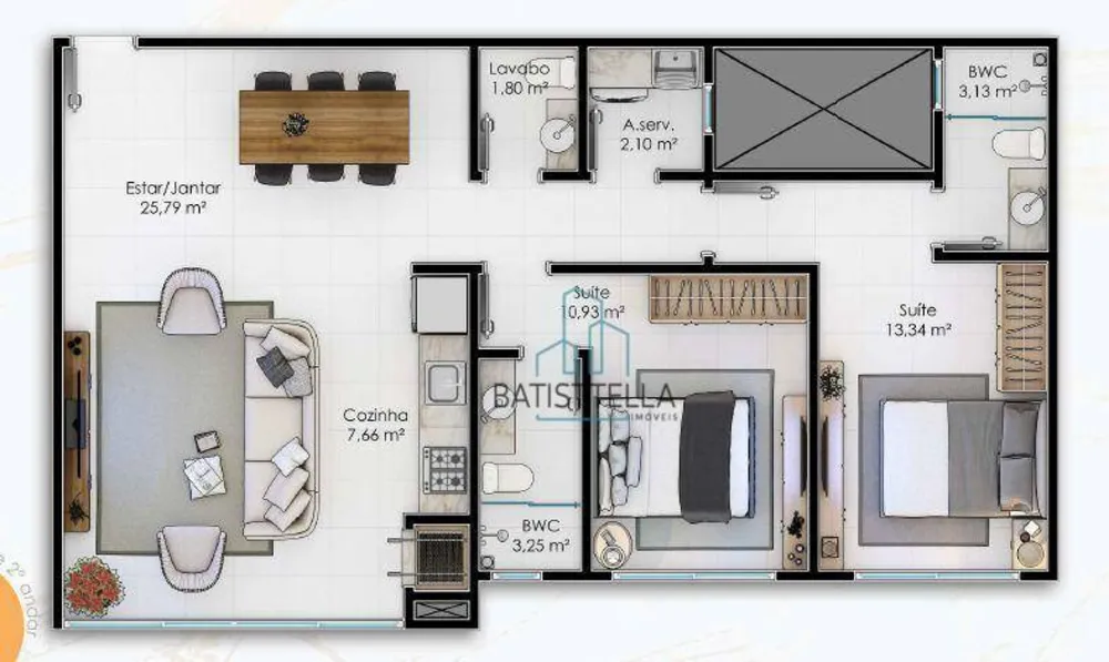 Apartamento, 2 quartos, 80 m² - Foto 1