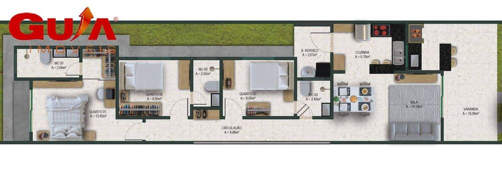 Casa, 3 quartos, 100 m² - Foto 1