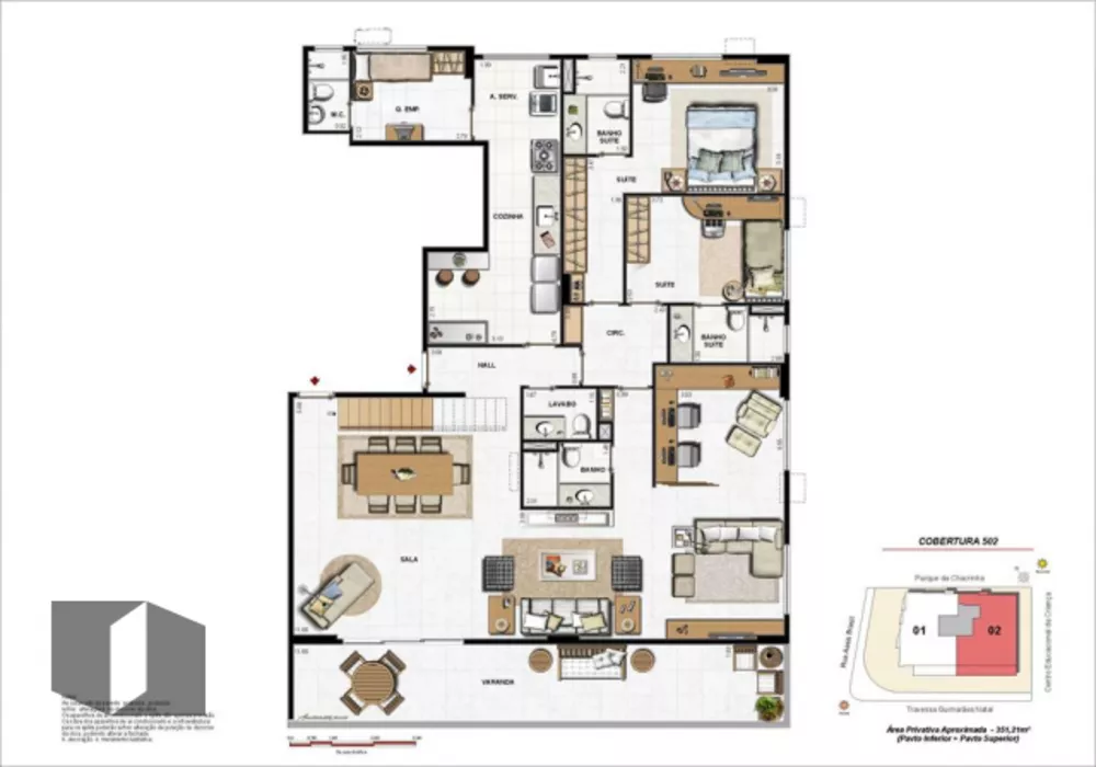 Cobertura, 3 quartos, 351 m² - Foto 14