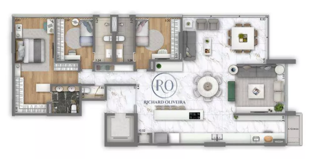 Apartamento, 3 quartos, 159 m² - Foto 1