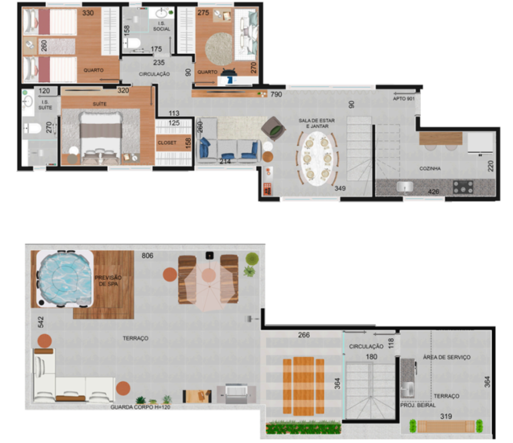 Cobertura, 3 quartos, 156 m² - Foto 2