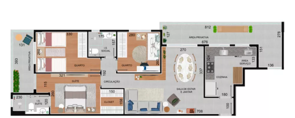 Apartamento à venda com 3 quartos, 95m² - Foto 2